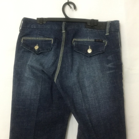 Seven7 Blue Jean Size 8 Flare Leg Distress Stretch - Picture 8 of 8